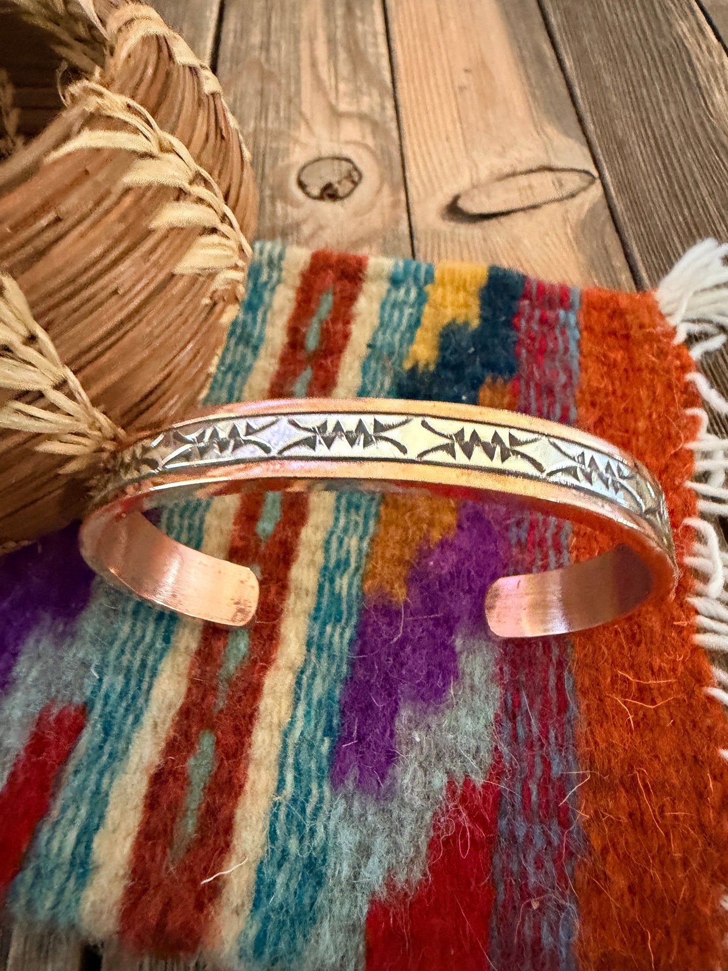 Handcrafted Copper & Sterling Silver Cuff Bracelet