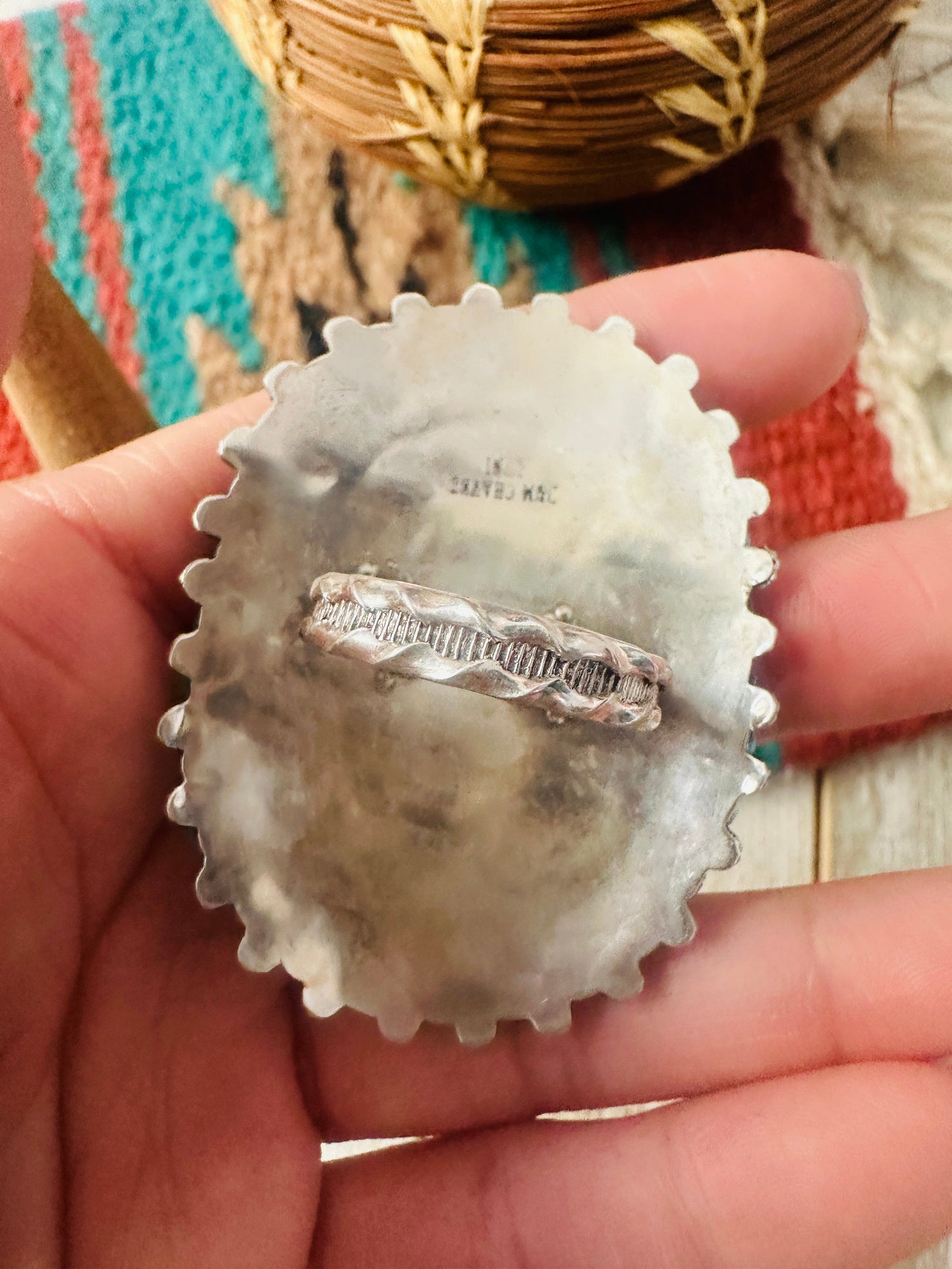 Handcrafted Sterling Silver & Turquoise Cluster Ring