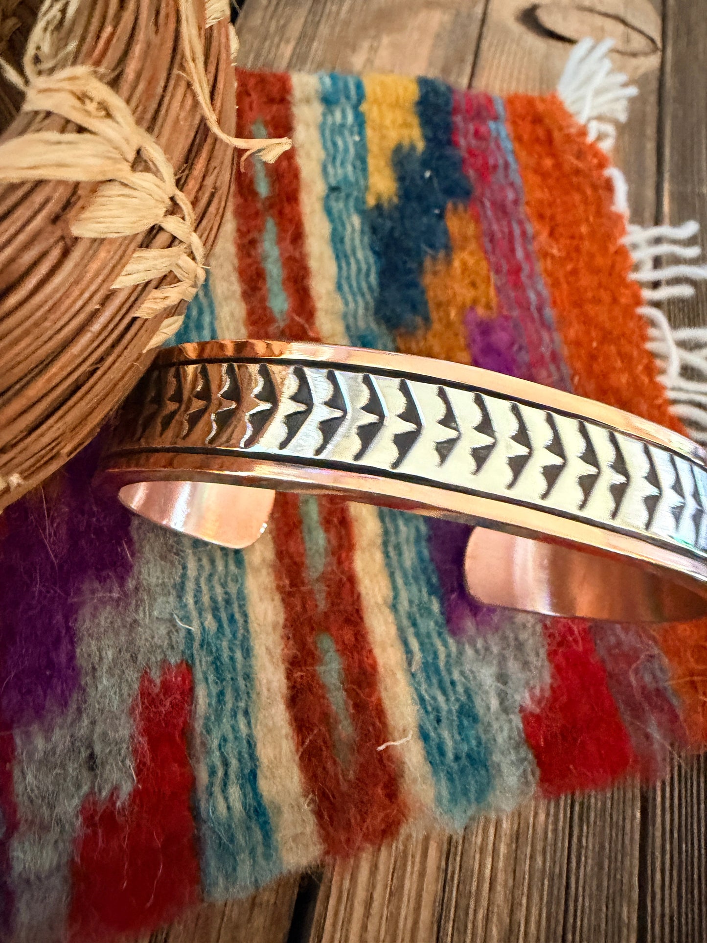 Handcrafted Copper & Sterling Silver Cuff Bracelet