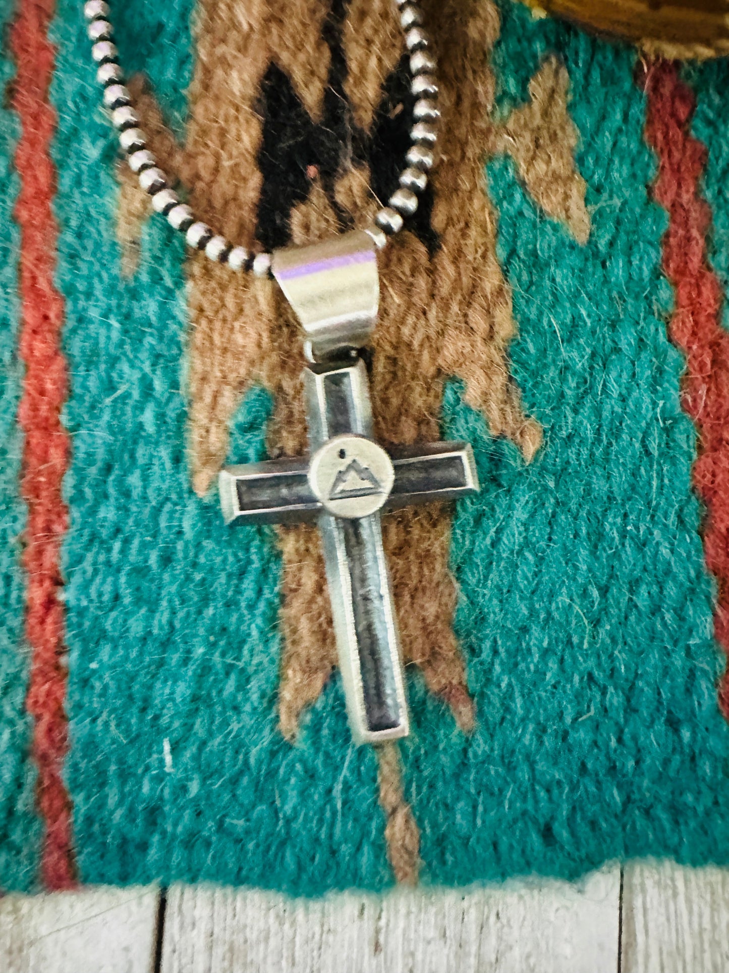 Handcrafted Sterling Silver Cross Mountain Pendant by Chimney Butte