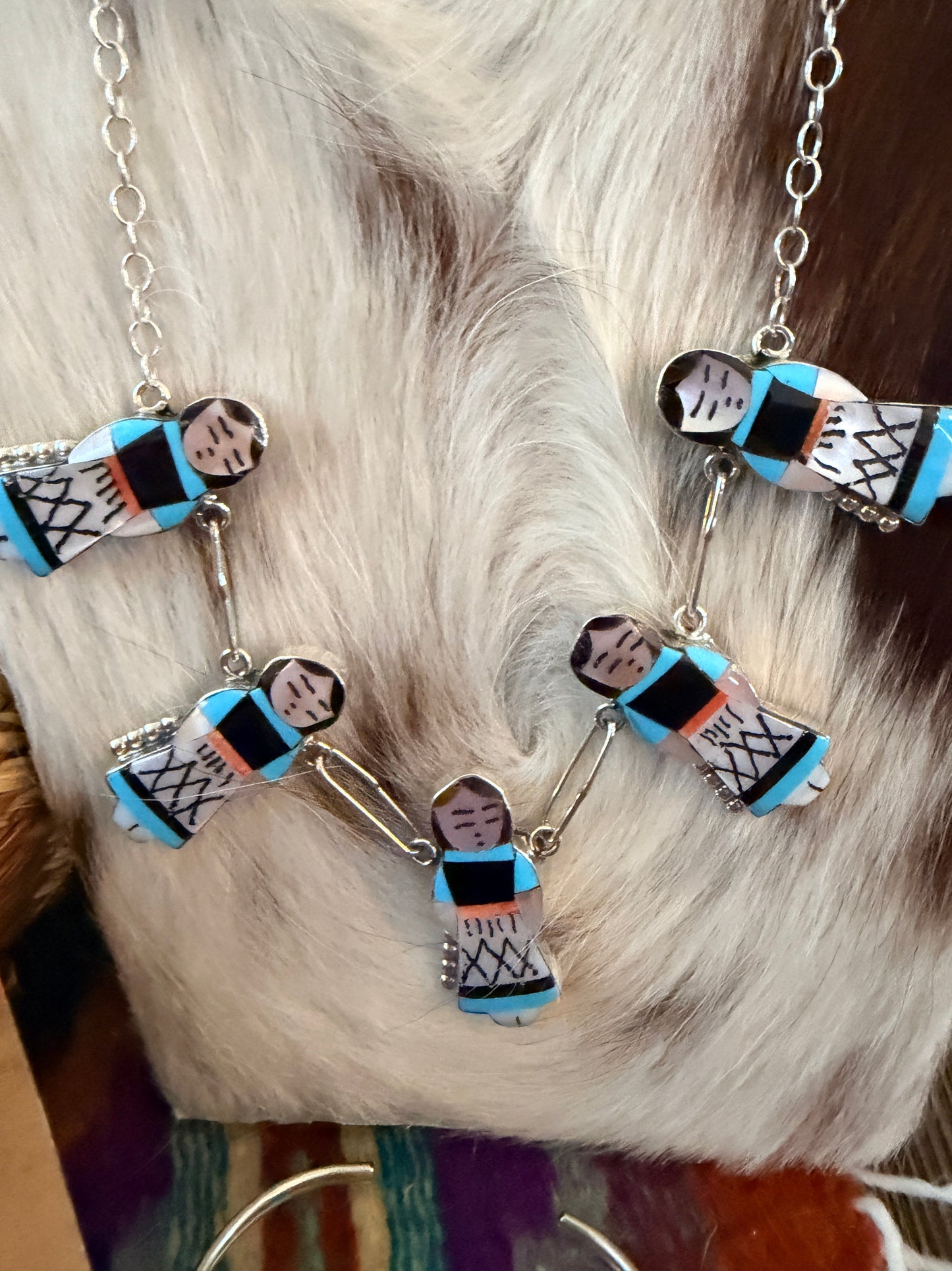Handcrafted Multi Stone & Sterling Silver Inlay Maiden 4-Piece Jewelry Set by Joyce Waseta