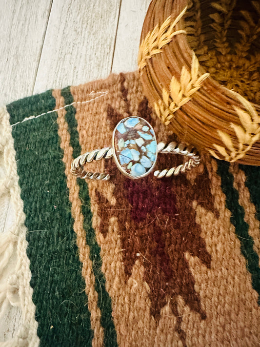 Handcrafted Sterling Silver & Golden Hills Turquoise Cuff Bracelet