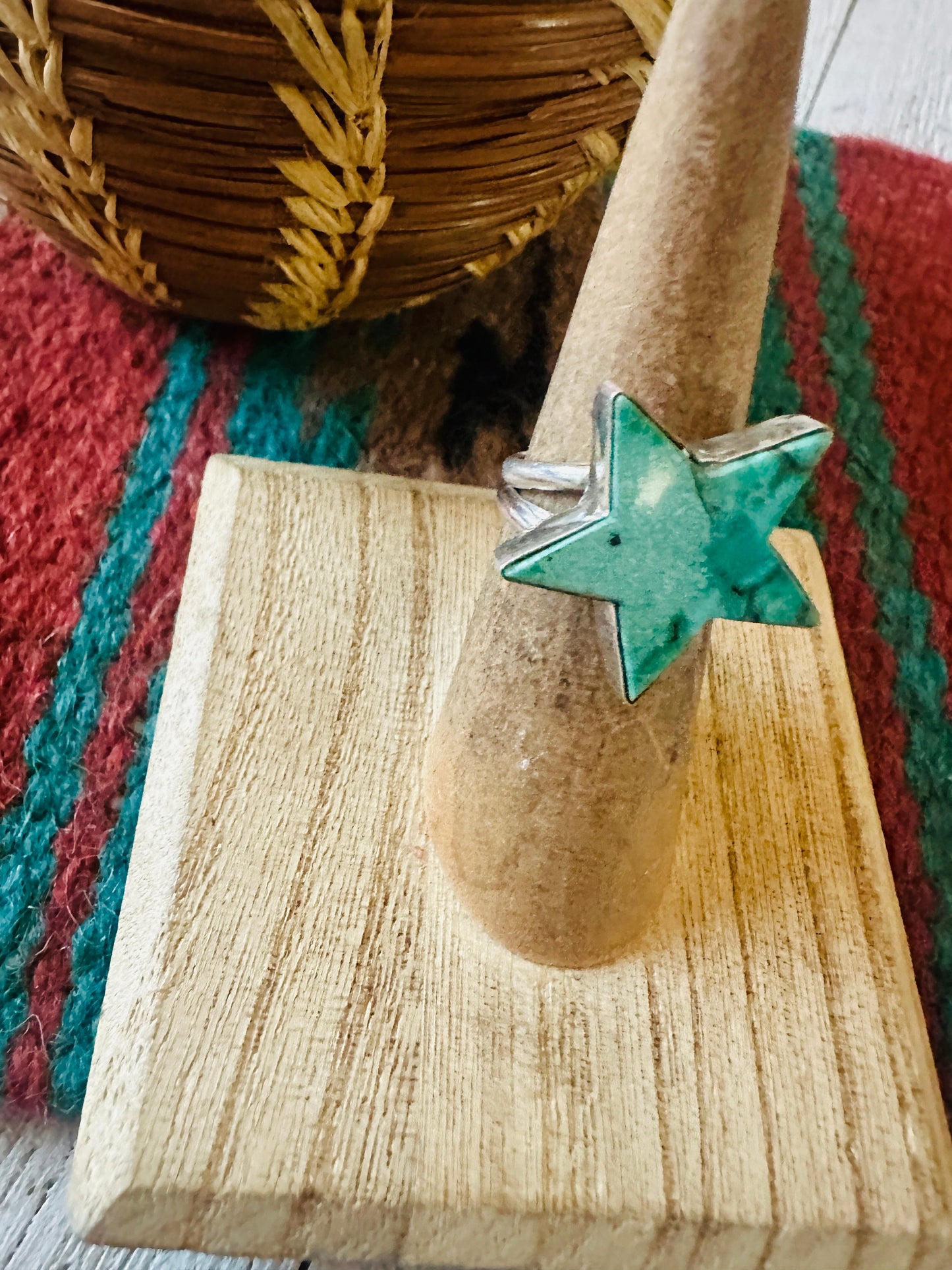 Handcrafted Sterling Silver & Turquoise Star Ring