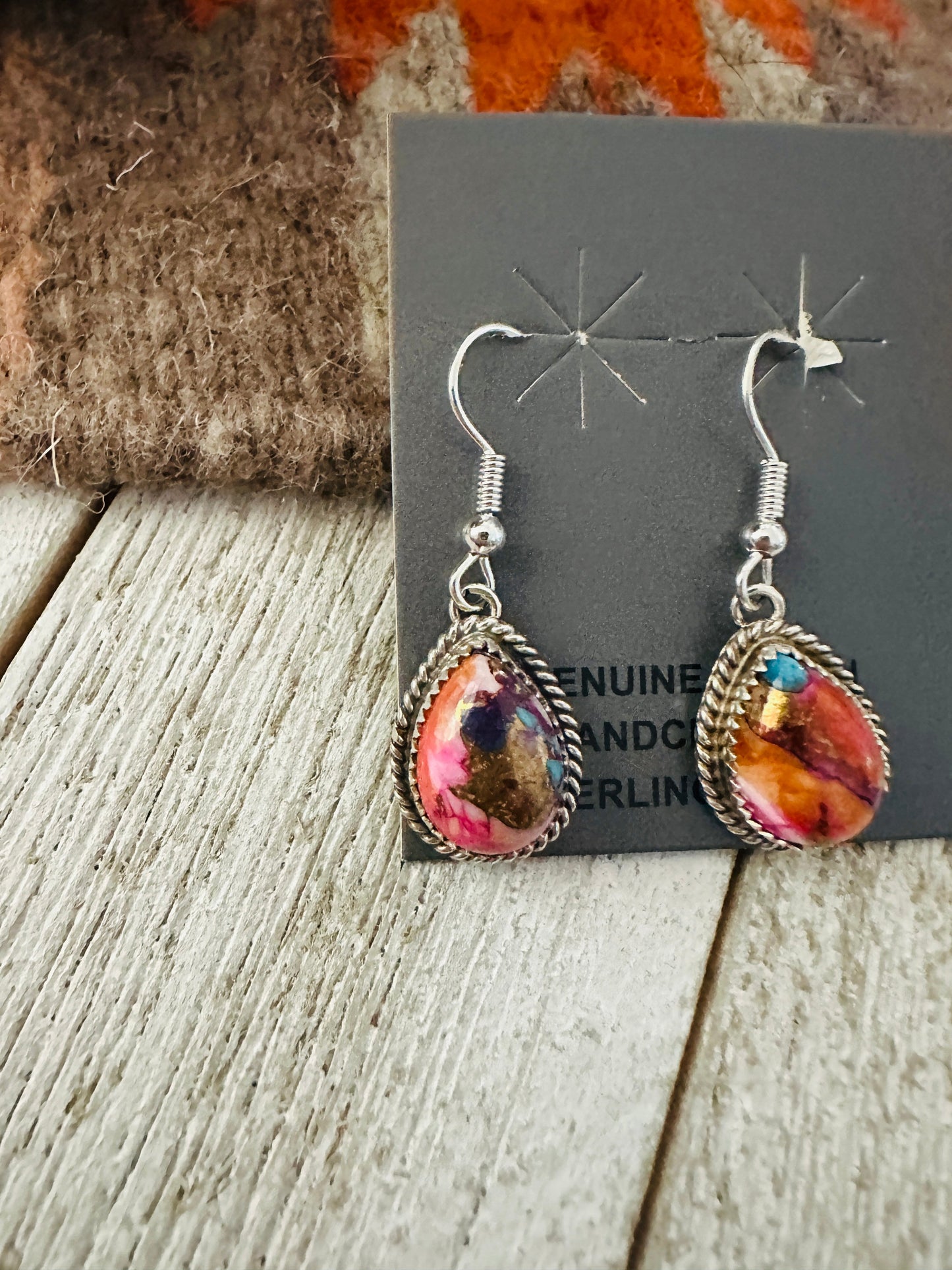 Handcrafted Sterling Silver & Pink Dream Mojave Dangle Earrings