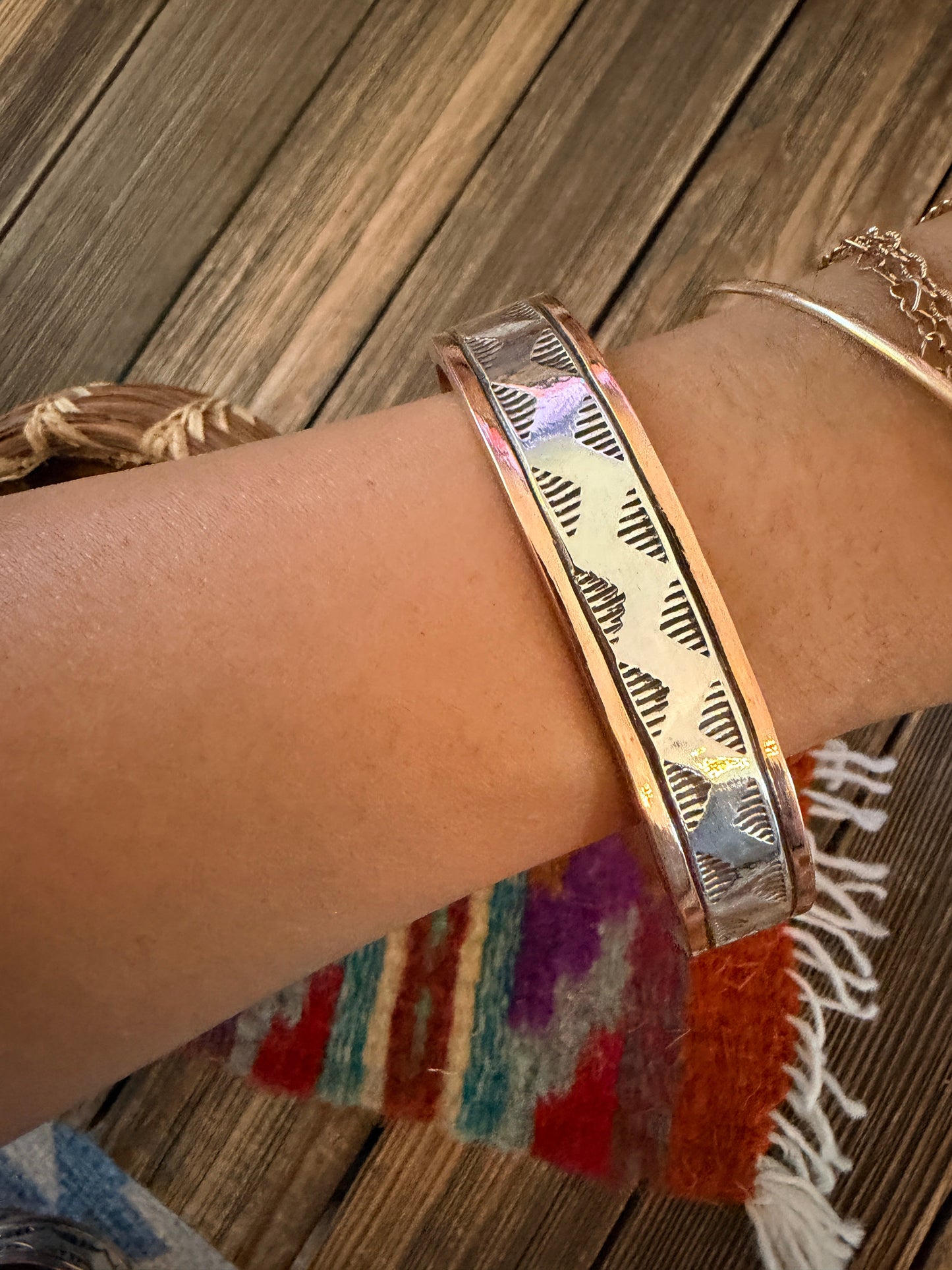 Handcrafted Copper & Sterling Silver Cuff Bracelet