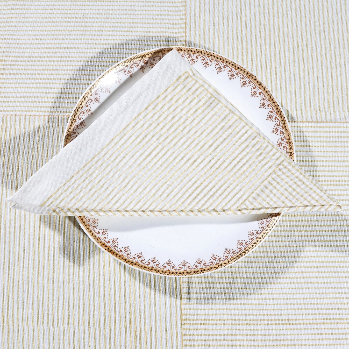 Beige Printed Fabric Napkins - Thanksgiving Napkins