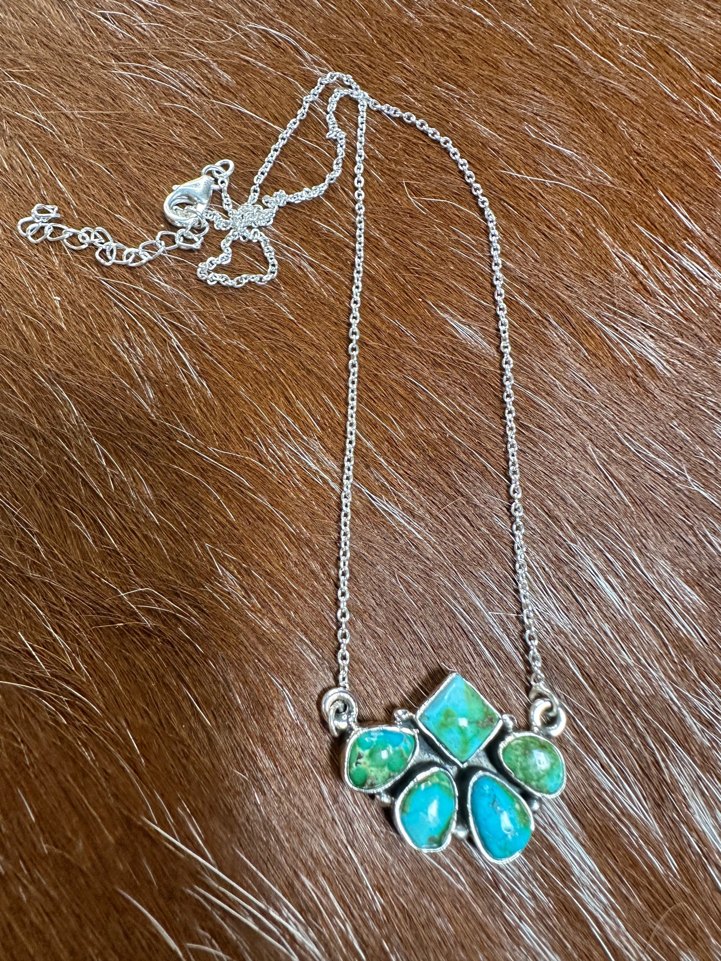 Beautiful Handmade Sterling Silver & Sonoran Mountain Turquoise Necklace