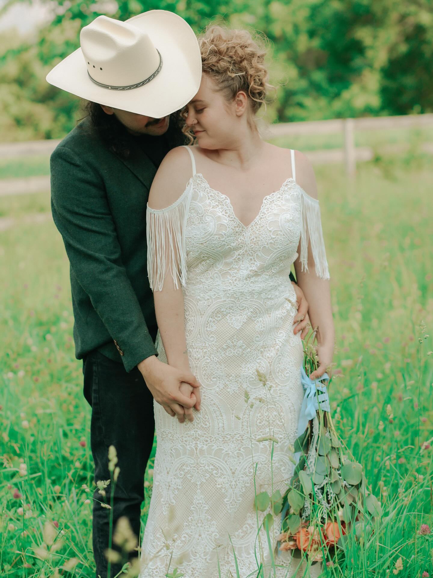 The Malorie Gown – Bold Boho Fit-and-Flare Wedding Dress with Fringe Back
