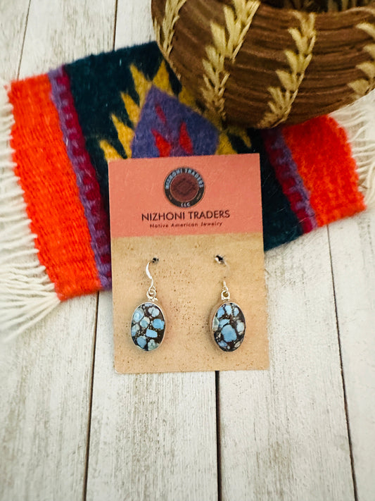 Handcrafted Golden Hills Turquoise & Sterling Silver Dangle Earrings