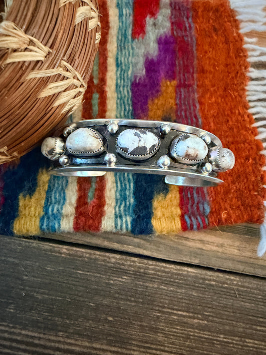 Handcrafted Dry Creek Turquoise & Sterling Silver Cuff Bracelet by Paul Largo