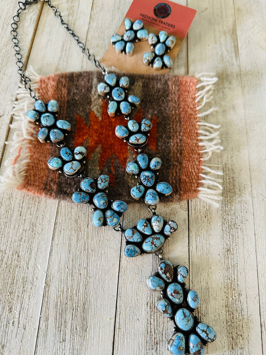Handcrafted Golden Hills Turquoise & Sterling Silver Necklace Set