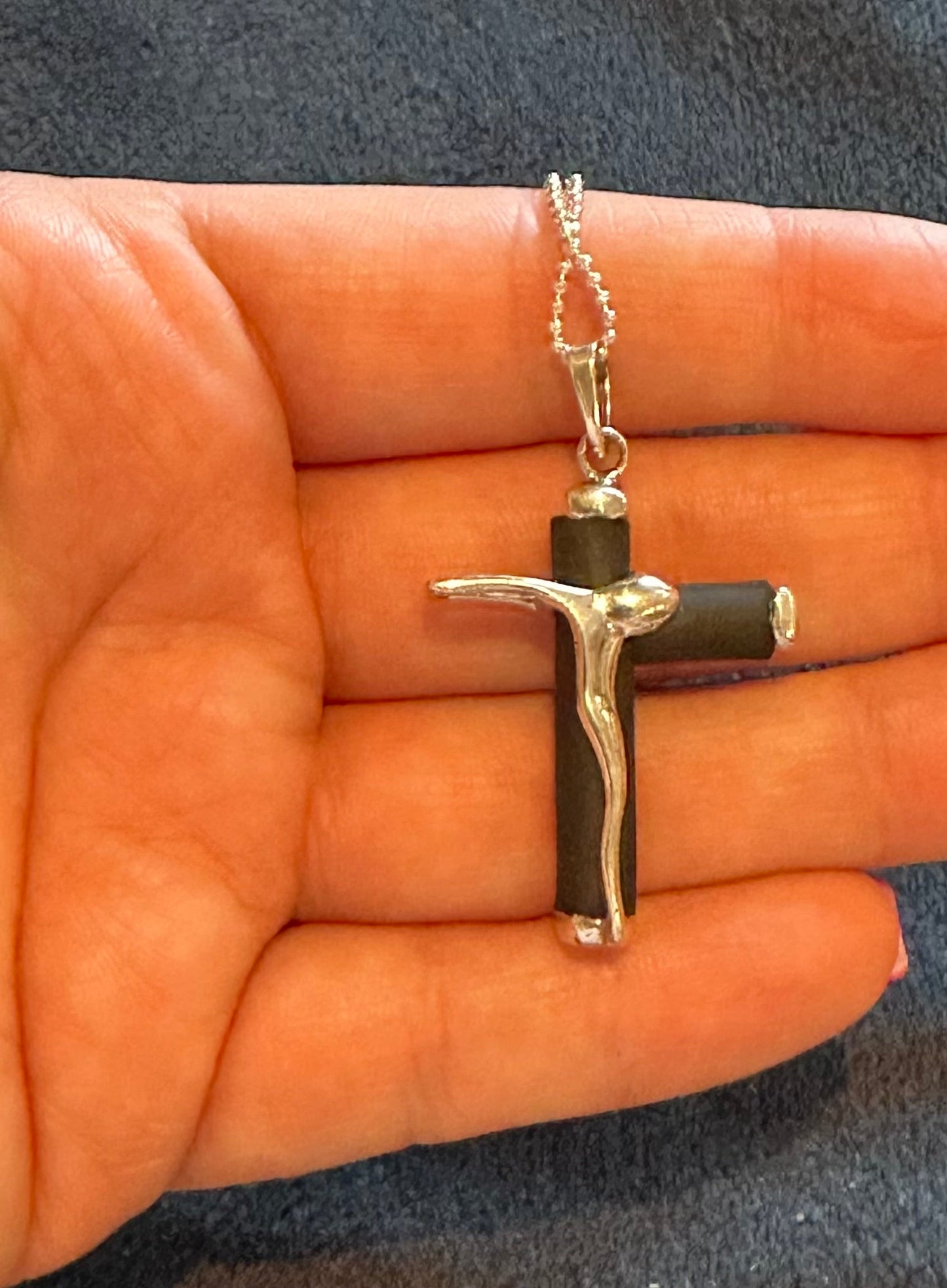 Crucifix Cross Pendant Sterling Silver Necklace