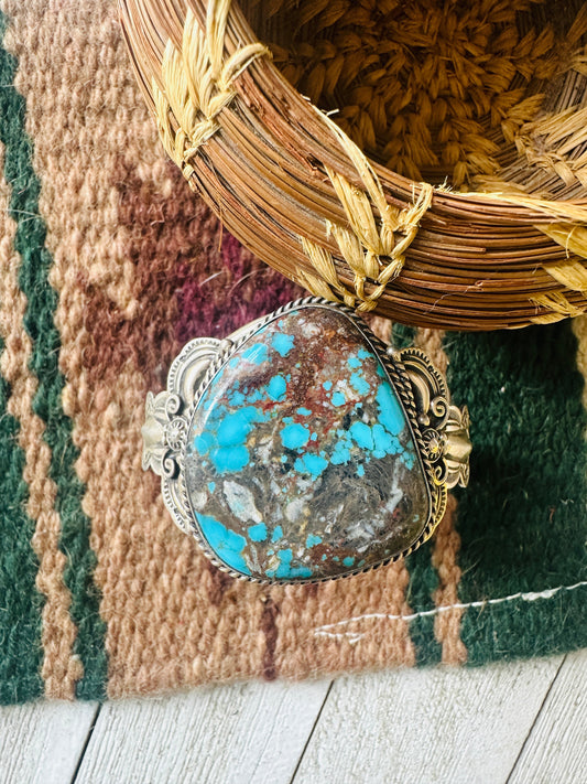 Handcrafted Sterling Silver & Bisbee Turquoise Cuff Bracelet