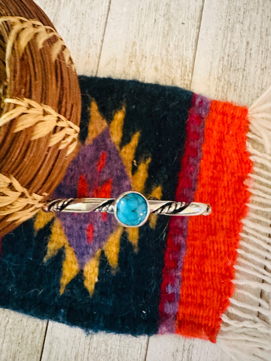 Handcrafted Sterling Silver & Morenci Turquoise Cuff Bracelet