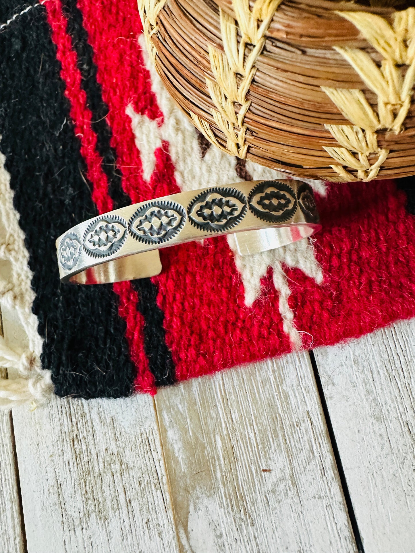 Handcrafted & Hand Stamped Sterling Silver Cuff Bracelet