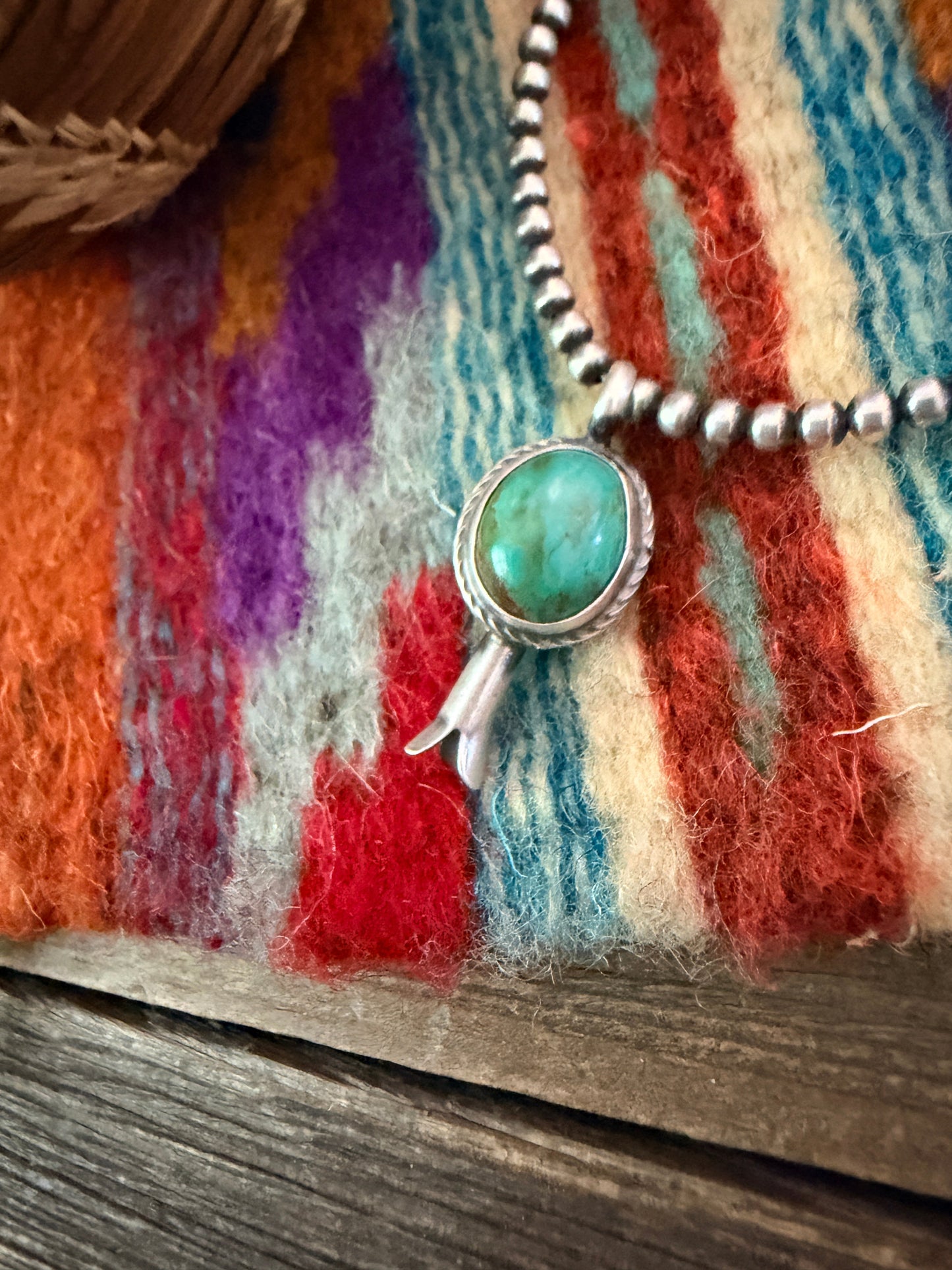 Handcrafted Sterling Silver & Turquoise Blossom Pendant