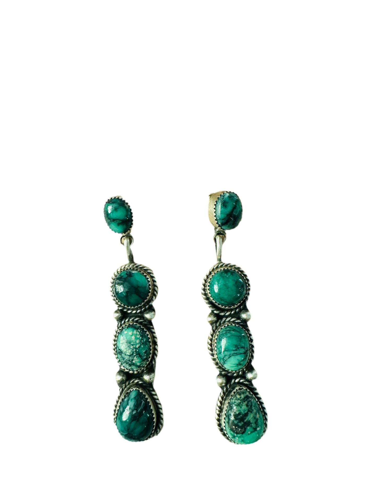 Handcrafted Variscite and Sterling Silver Dangle Earrings