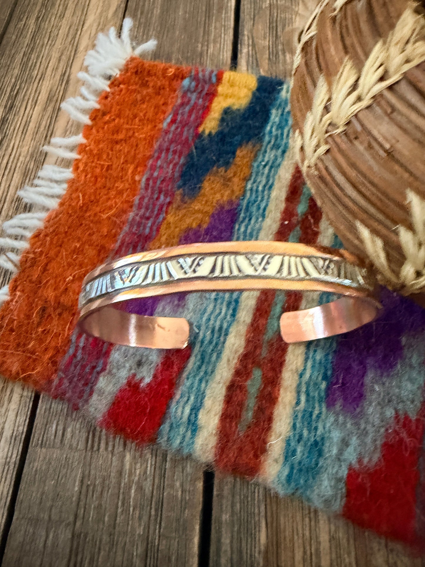Handcrafted Copper & Sterling Silver Cuff Bracelet