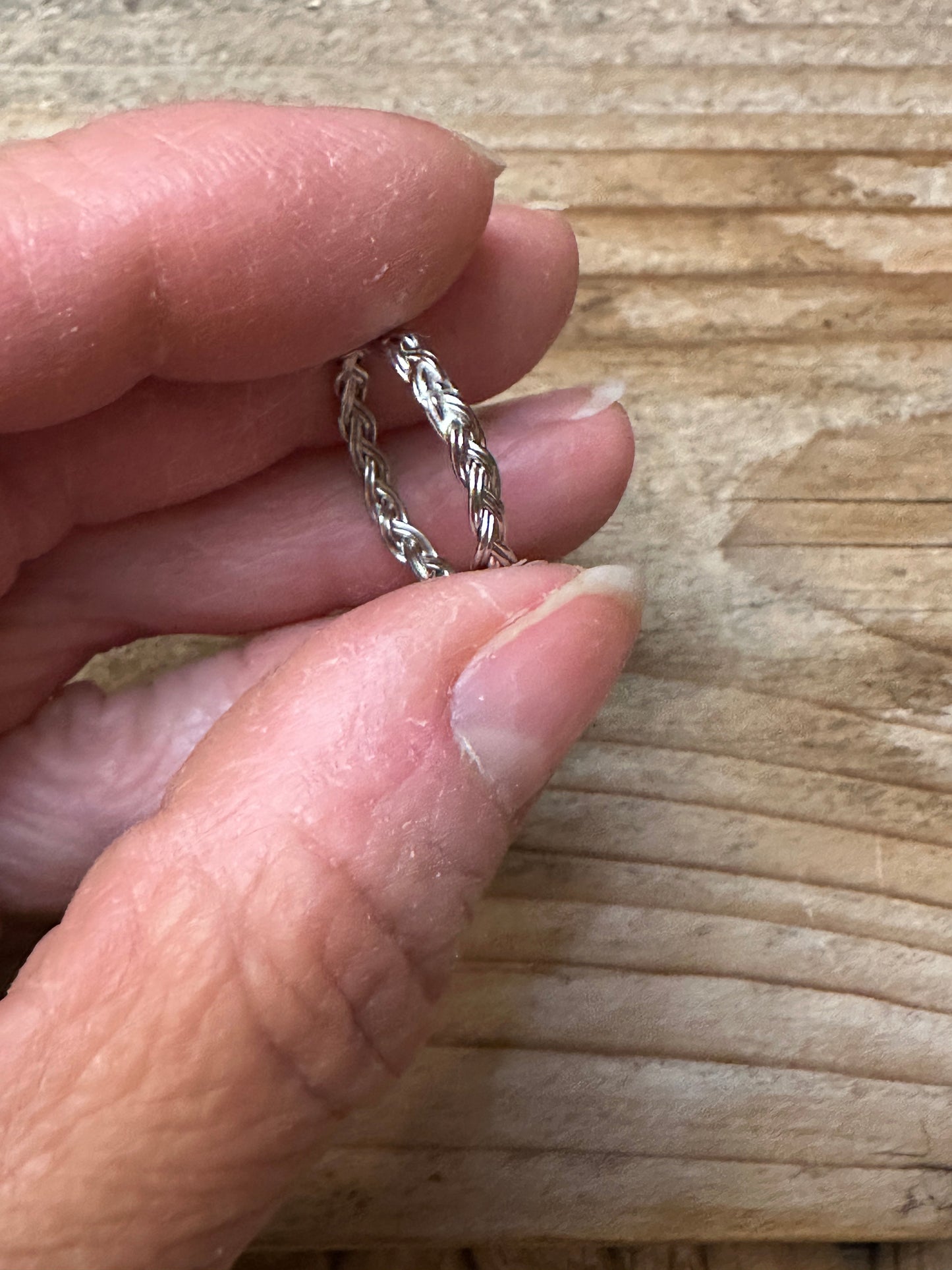 Sterling Silver Braided Twist Band Ring Size 7