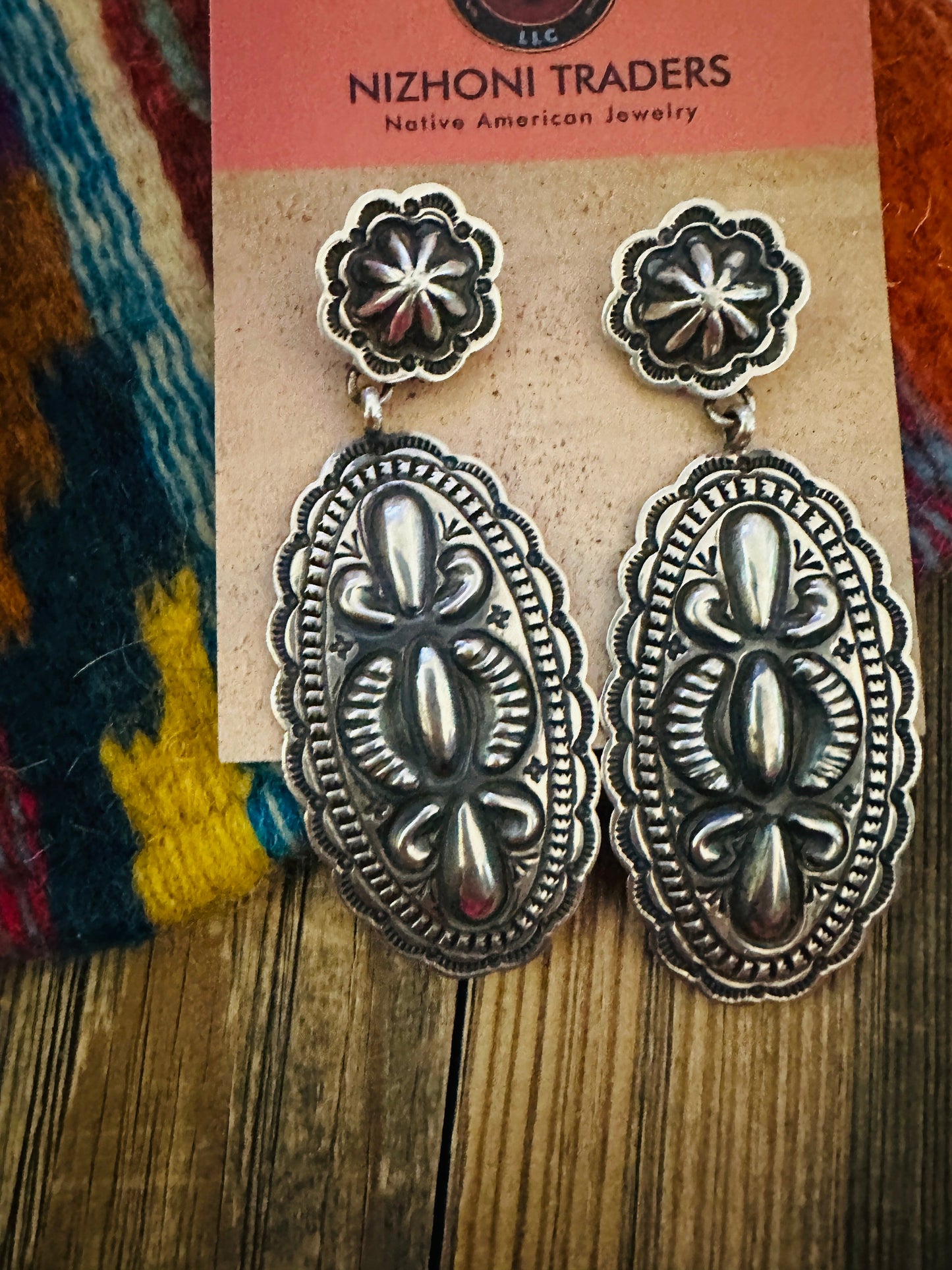 Handcrafted Sterling Silver Concho Dangle Earrings