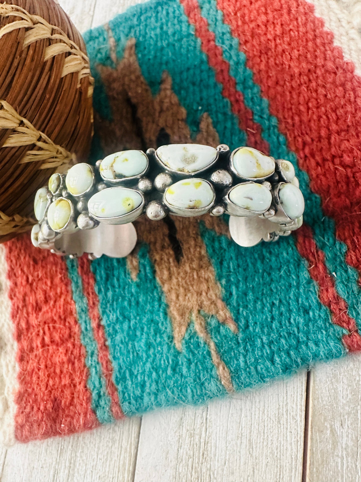Handcrafted Palomino Turquoise & Sterling Silver Cuff Bracelet
