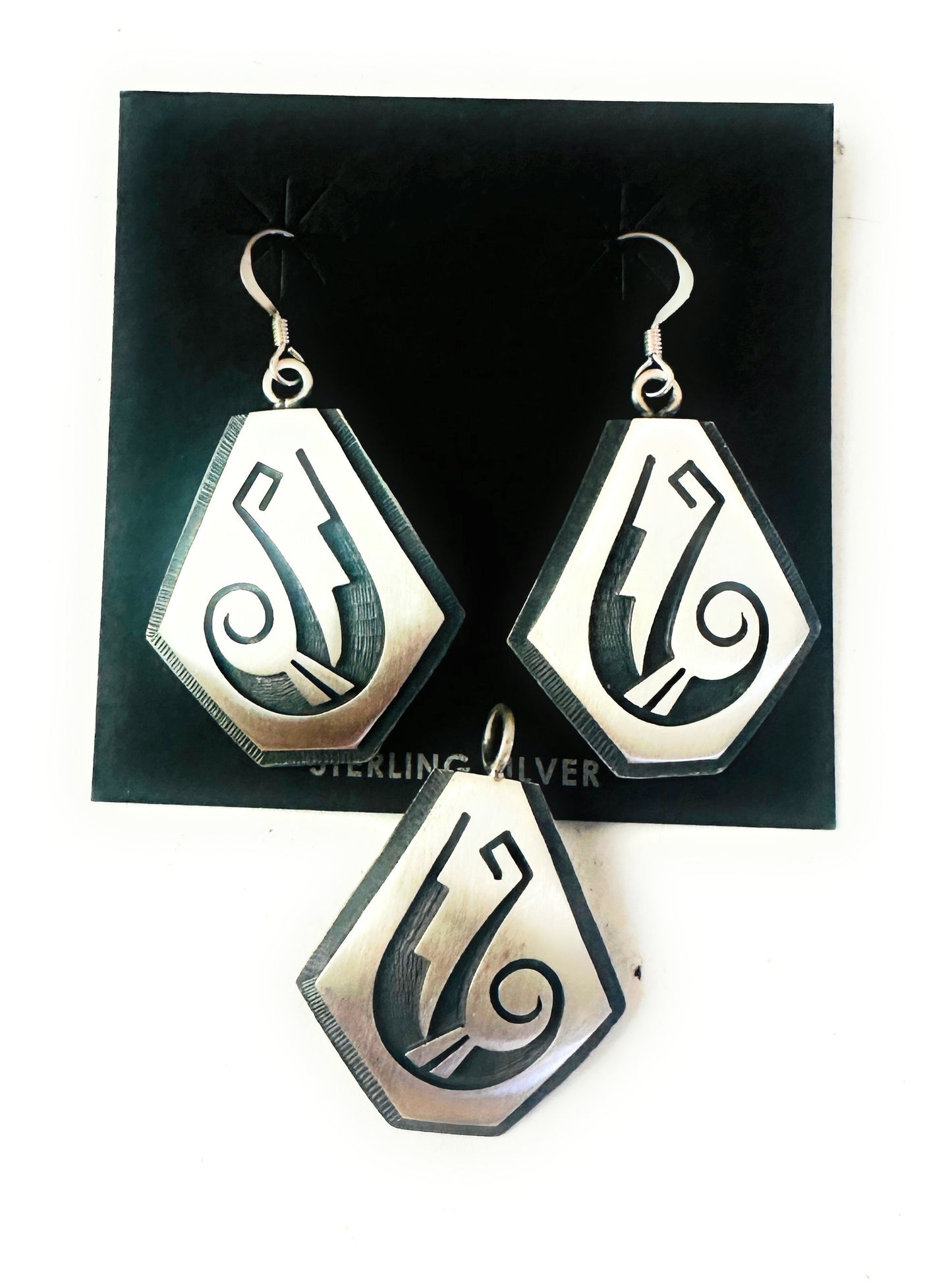Handcrafted Sterling Silver Earring And Pendant Set