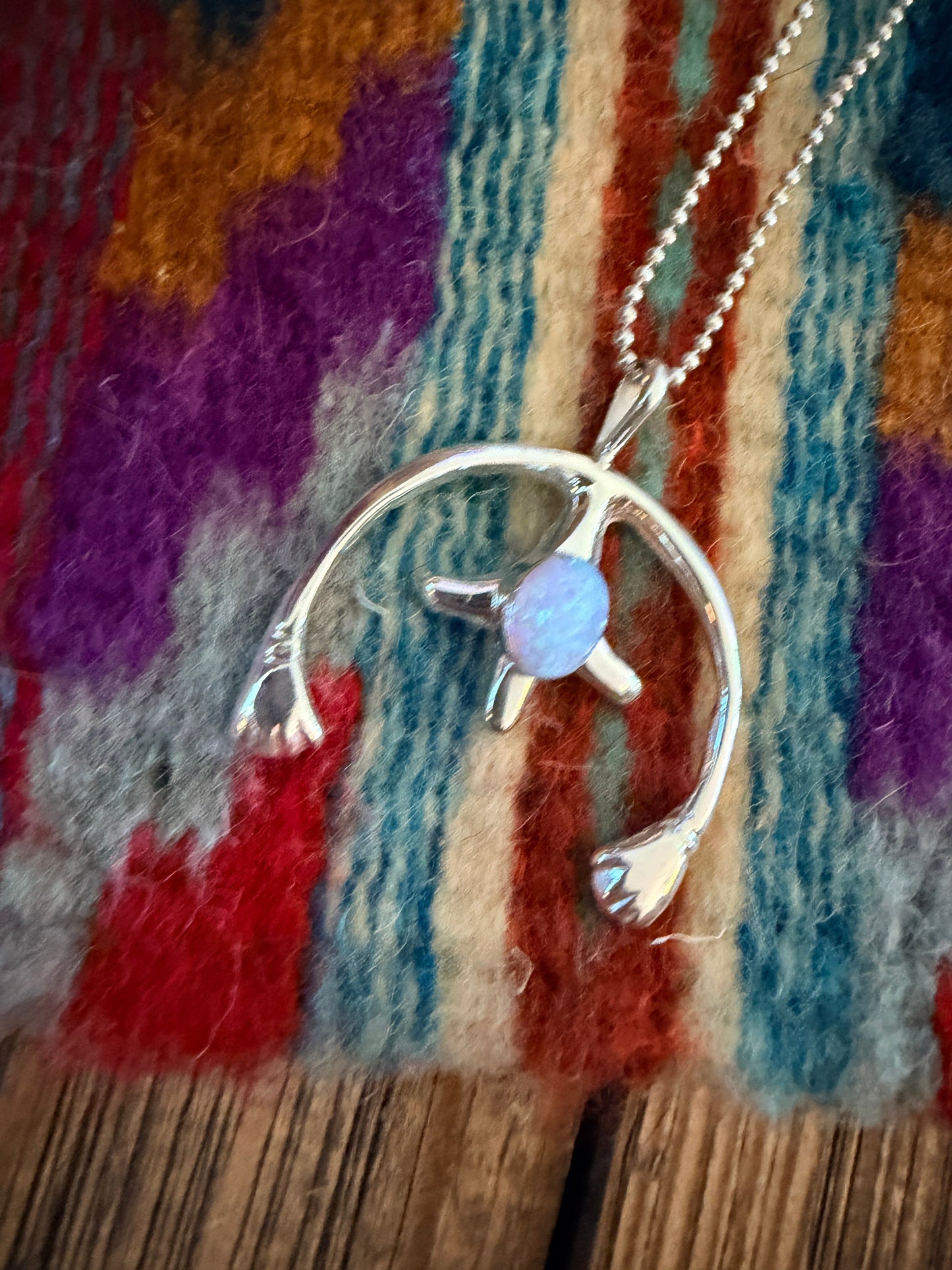 Handcrafted Sterling Silver & Opal Naja Pendant by Joseph Martinez
