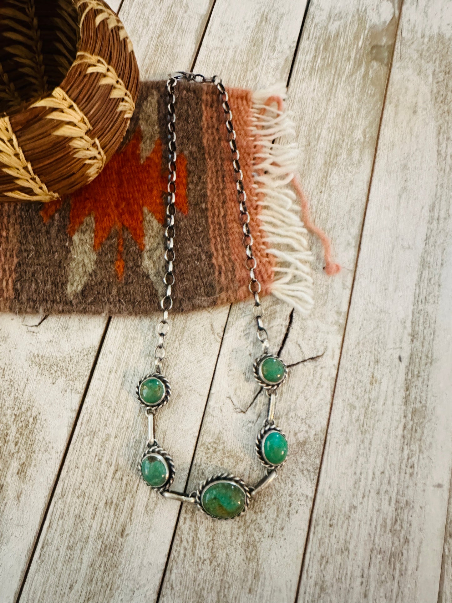 Handcrafted  Sterling Silver & Turquoise Necklace