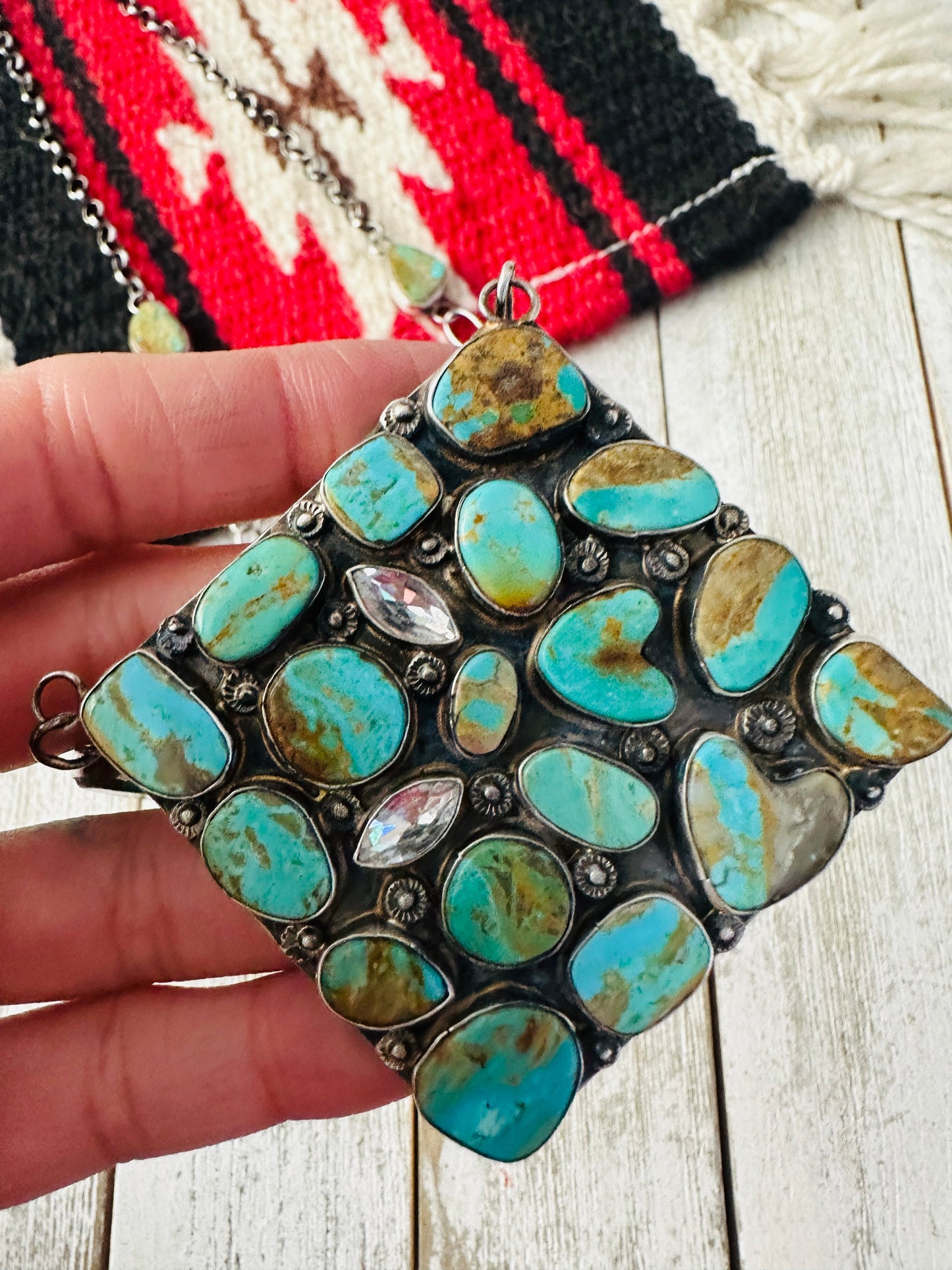 Handcrafted Sterling Silver & Royston Turquoise Necklace by Jacqueline Silver