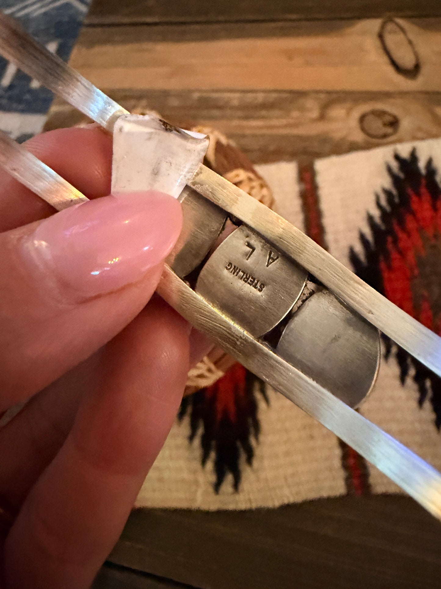 Handcrafted Cotton Candy & Sterling Silver Cuff Bracelet by Augustine Largo