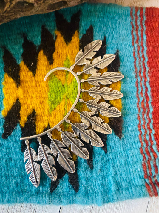 Handcrafted Sterling Silver Feather Cuff Earring