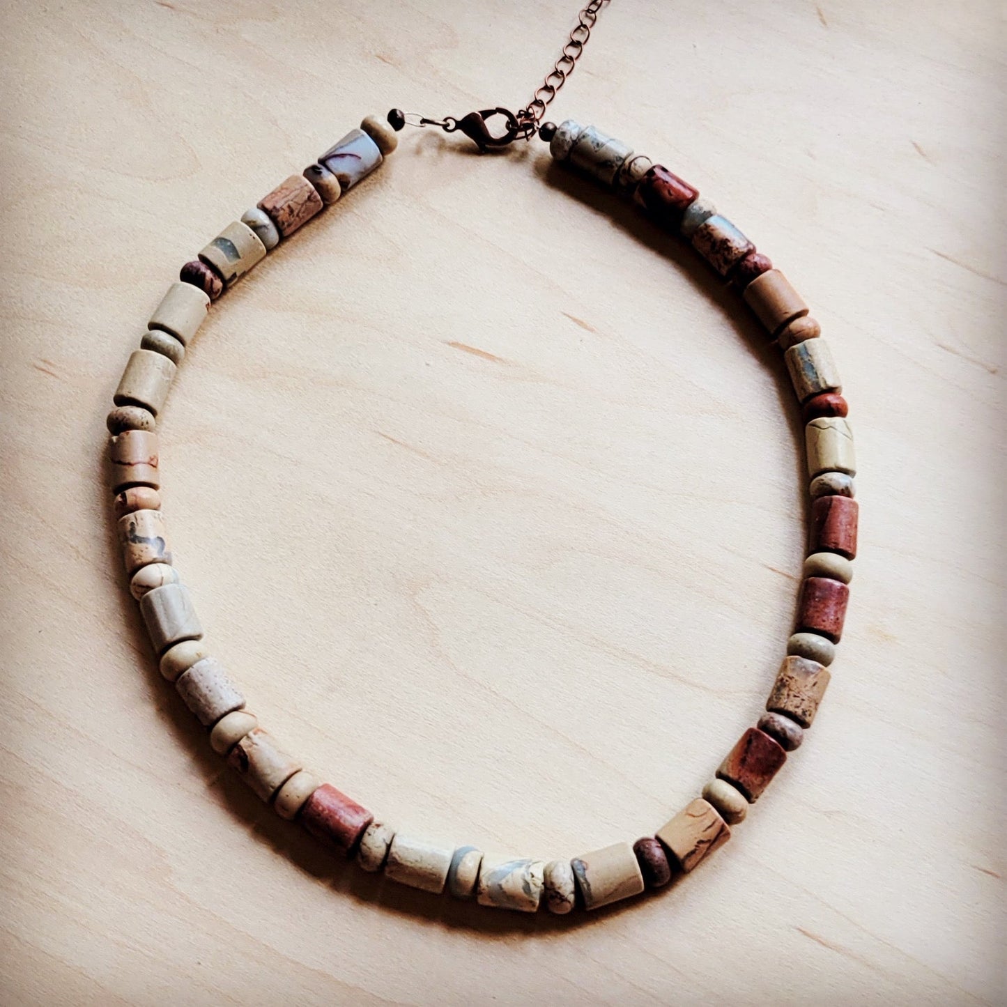 *Genuine Aqua Terra Collar Length Barrel Beaded Necklace 263b*