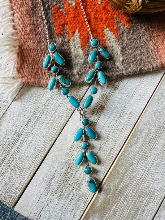 Handcrafted Sterling Silver & Turquoise Vine Necklace