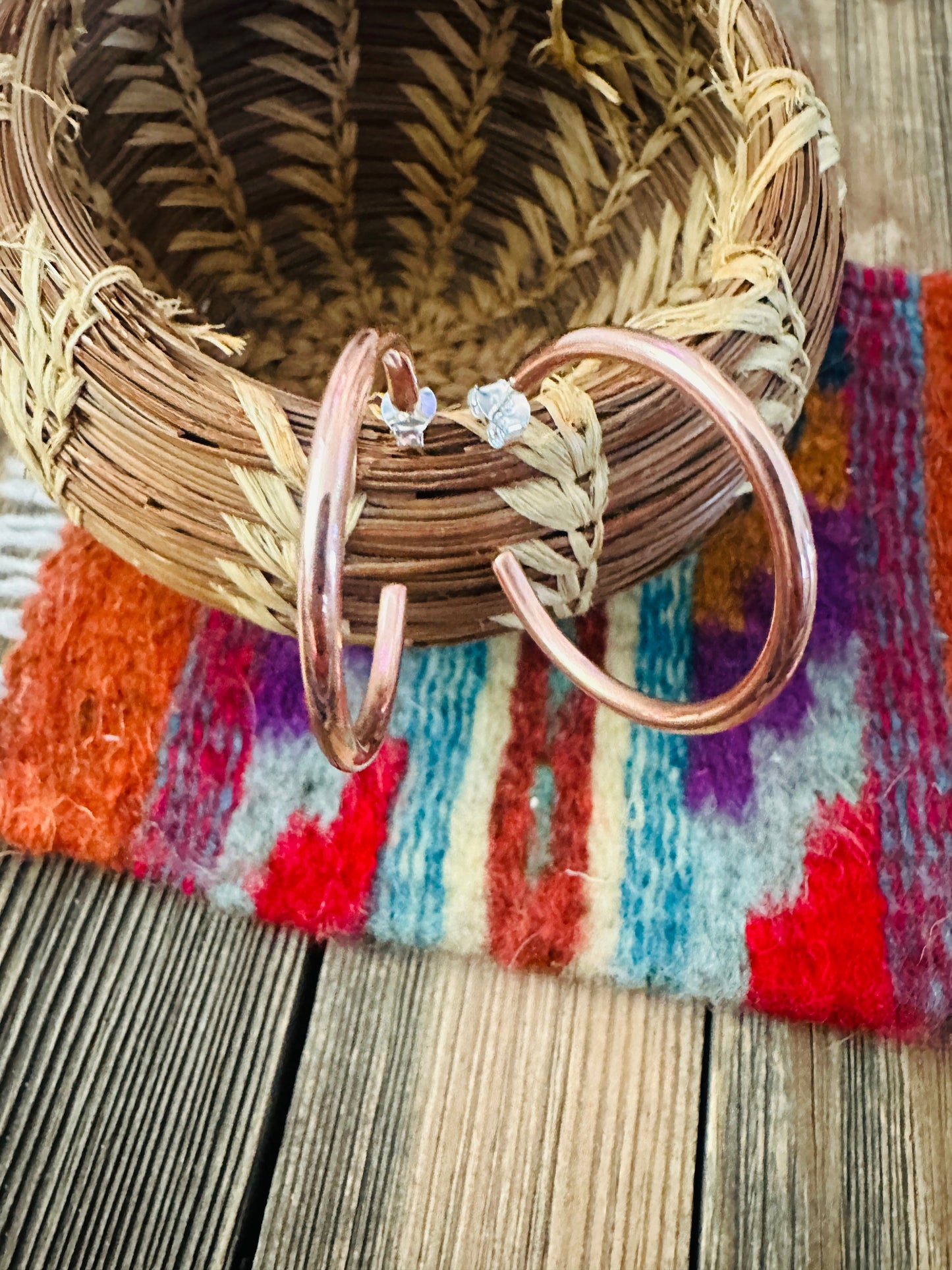 Handcrafted Copper Hoop Earrings