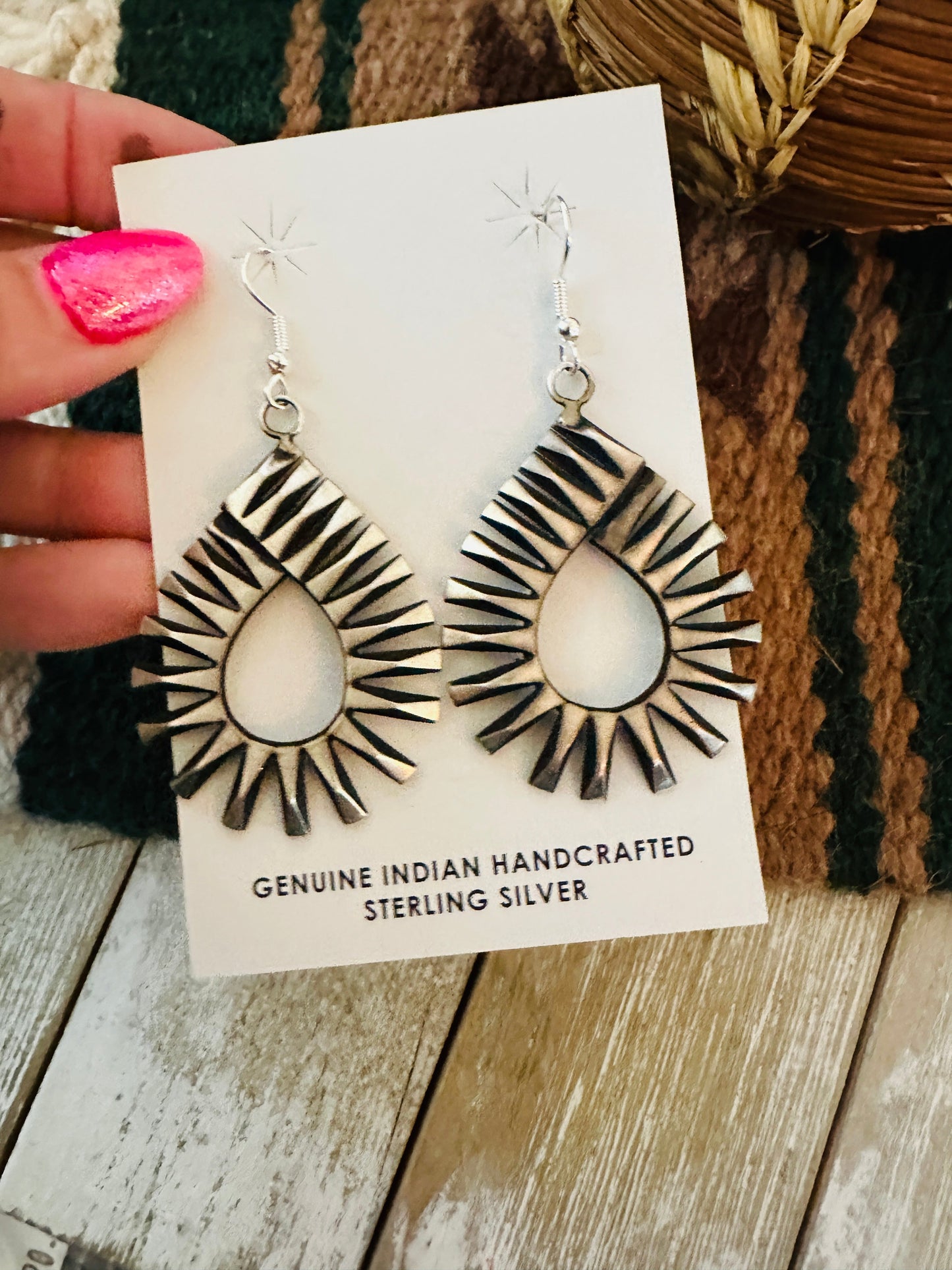 Handcrafted Sterling Silver Teardrop Dangle Earrings