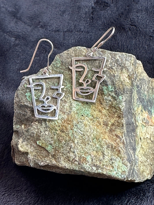 Quadrangle Face Earrings on Hook