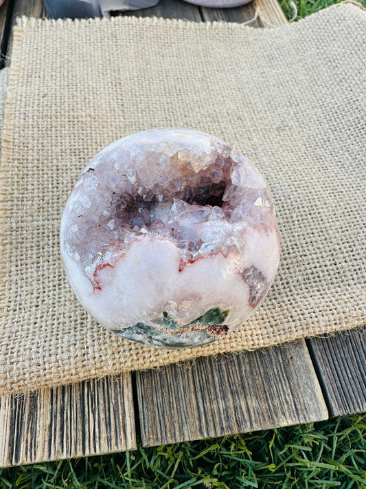 ✨ Nizhoni Crystals ✨ Pink Amethyst Geode Sphere