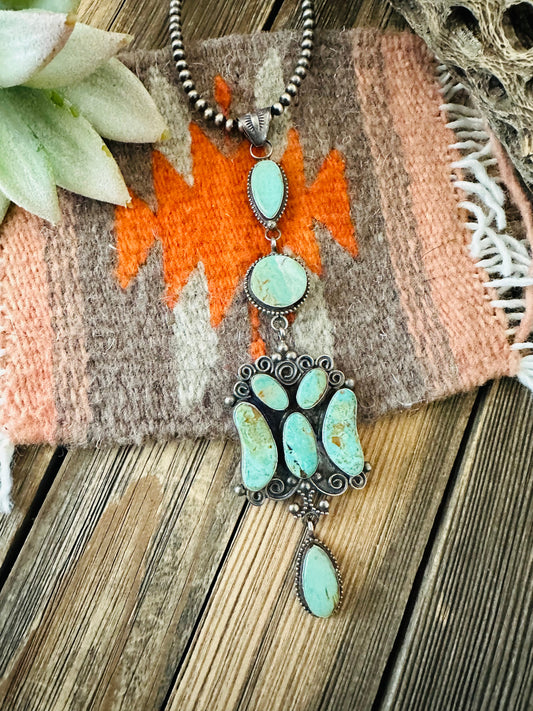 Handcrafted Royston Turquoise and Sterling Silver Pendant by Jacqueline Silver