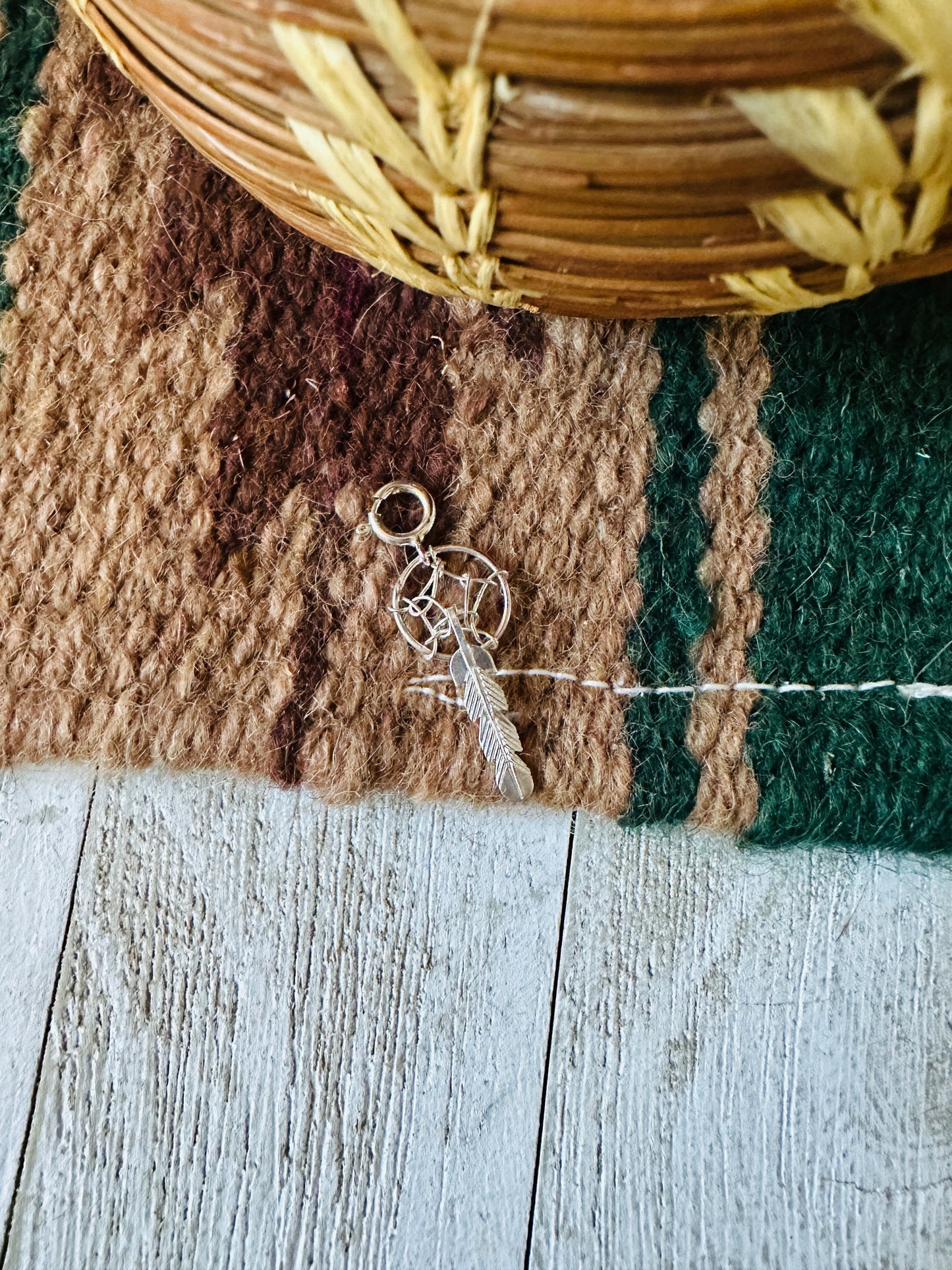 Handcrafted Sterling Silver Mini Dream Catcher Charm