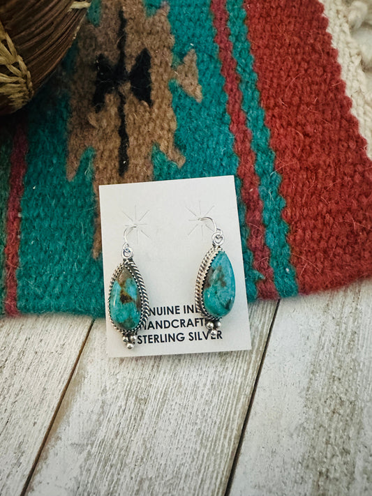 Navajo Sterling Silver & Turquoise Dangle Earrings