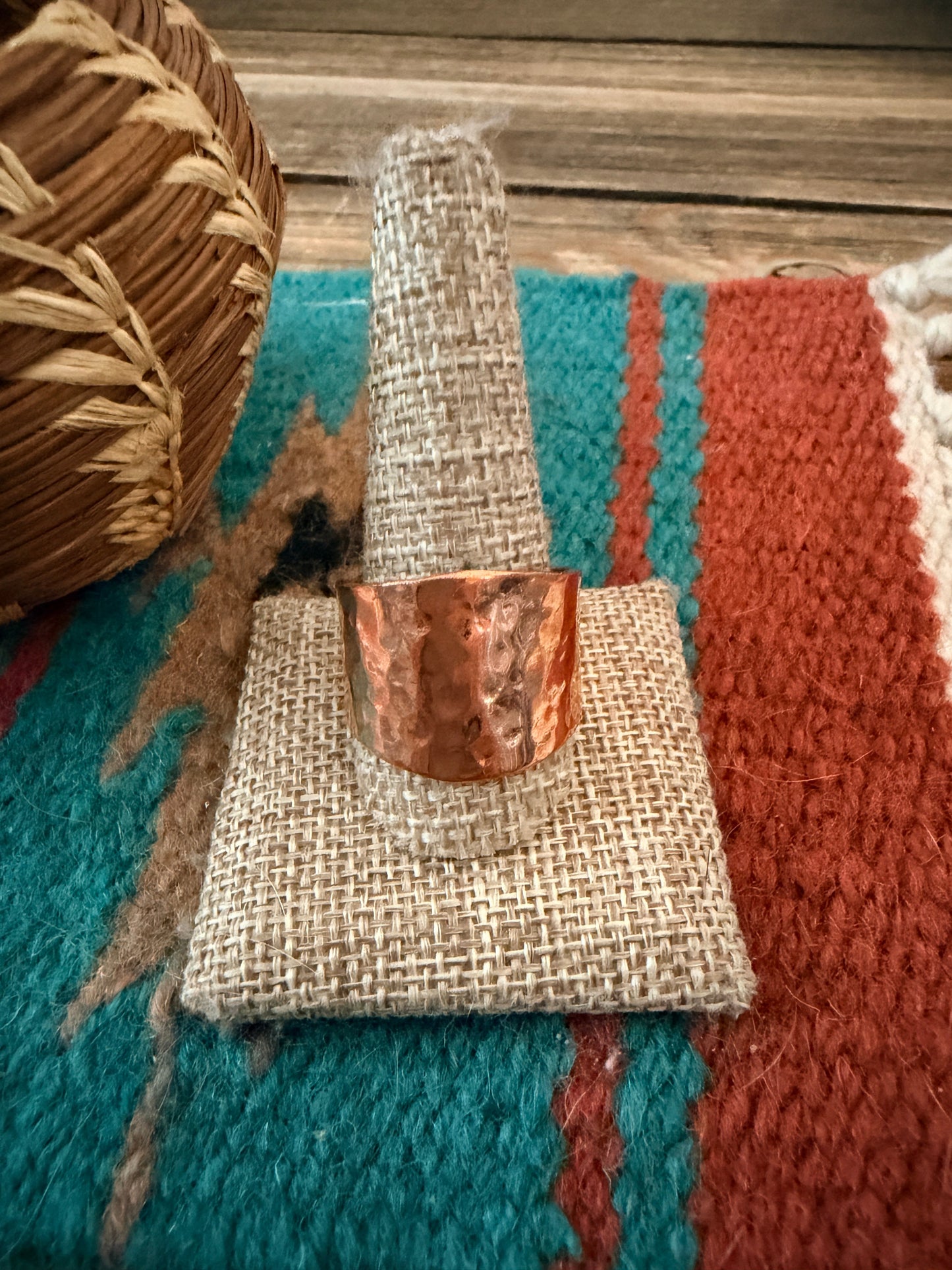 Handcrafted Copper Band Ring by Wylie Secatero