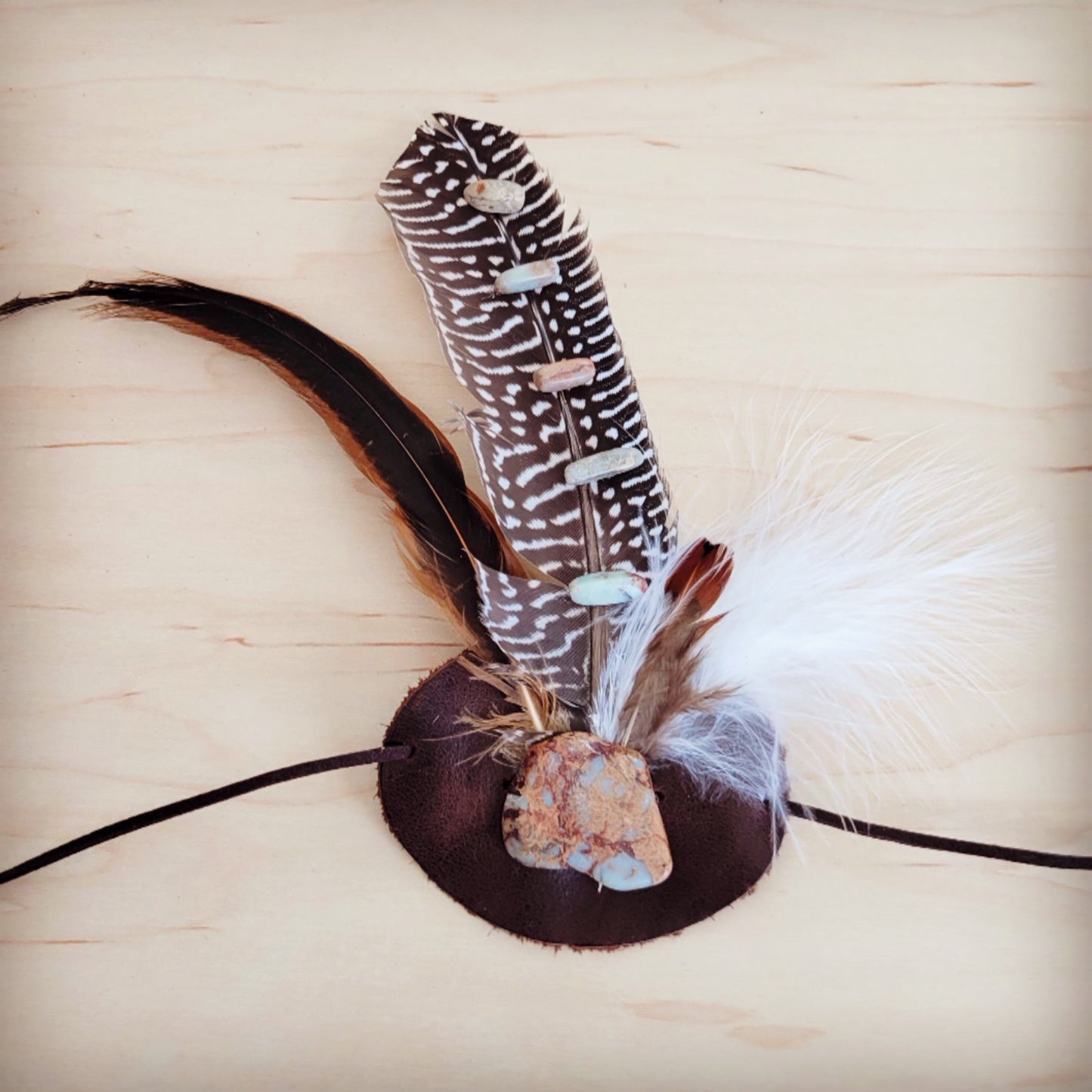 Aqua Terra Accent Turkey Feather & Leather Hat Band Only 954s