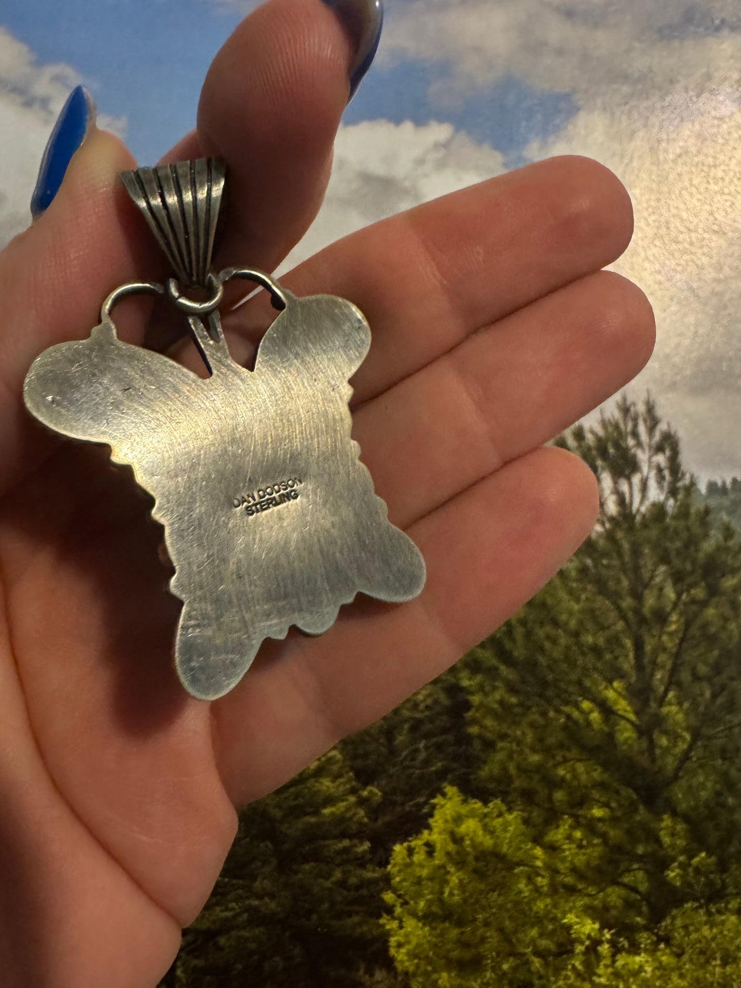 Handmade Sterling Silver Butterfly Pendant By Dan Dodson