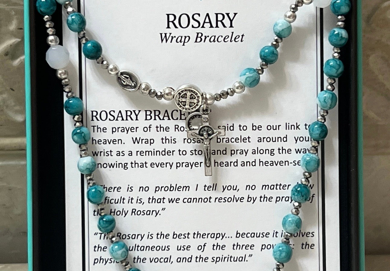 Rosary Wrap Bracelet (Turquoise)