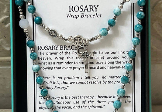 Rosary Wrap Bracelet (Turquoise)