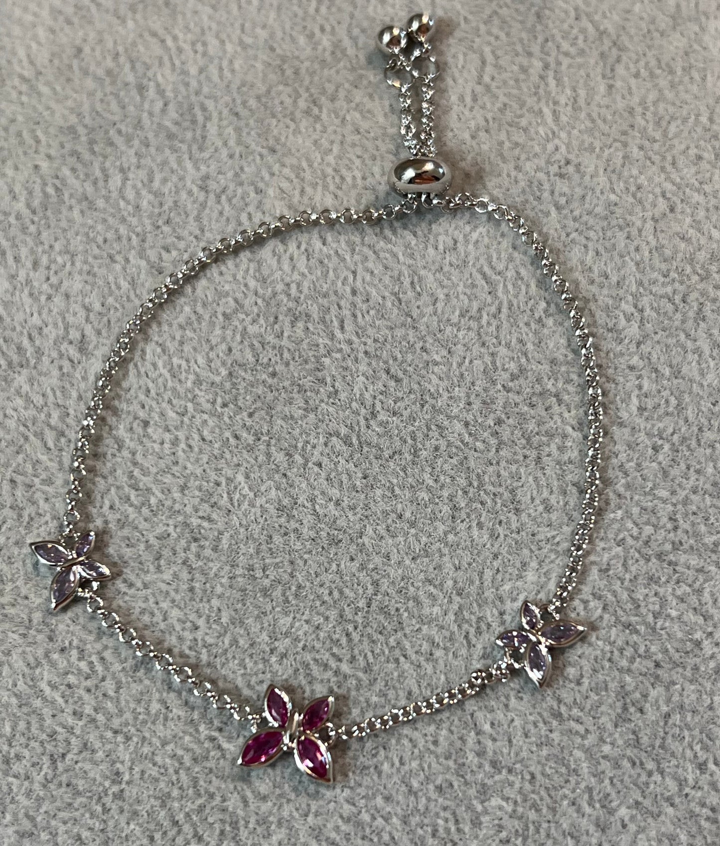 Caria CZ Butterfly Brass Bolo Bracelet