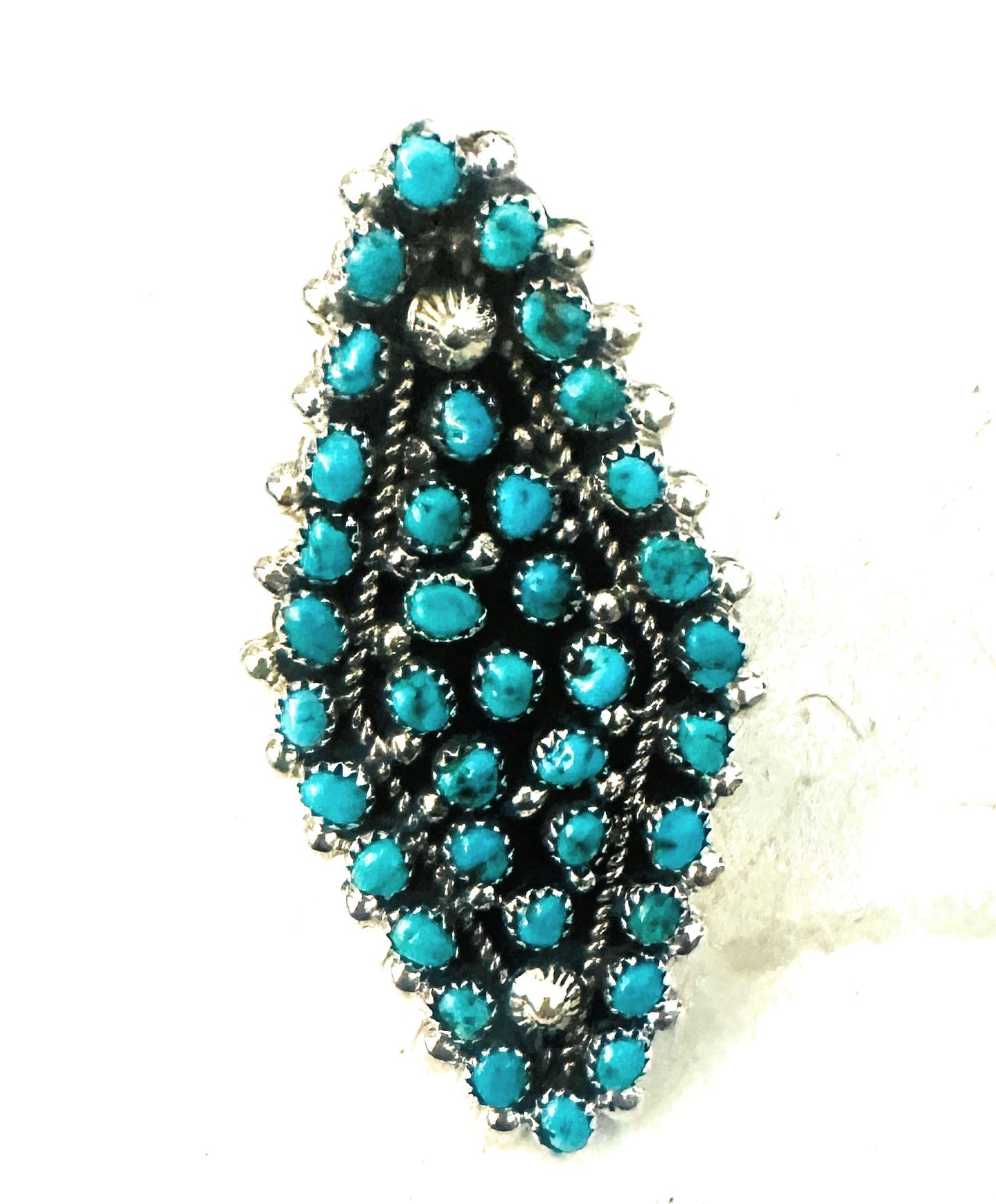 Handcrafted Sterling Silver & Turquoise Cluster Adjustable Ring
