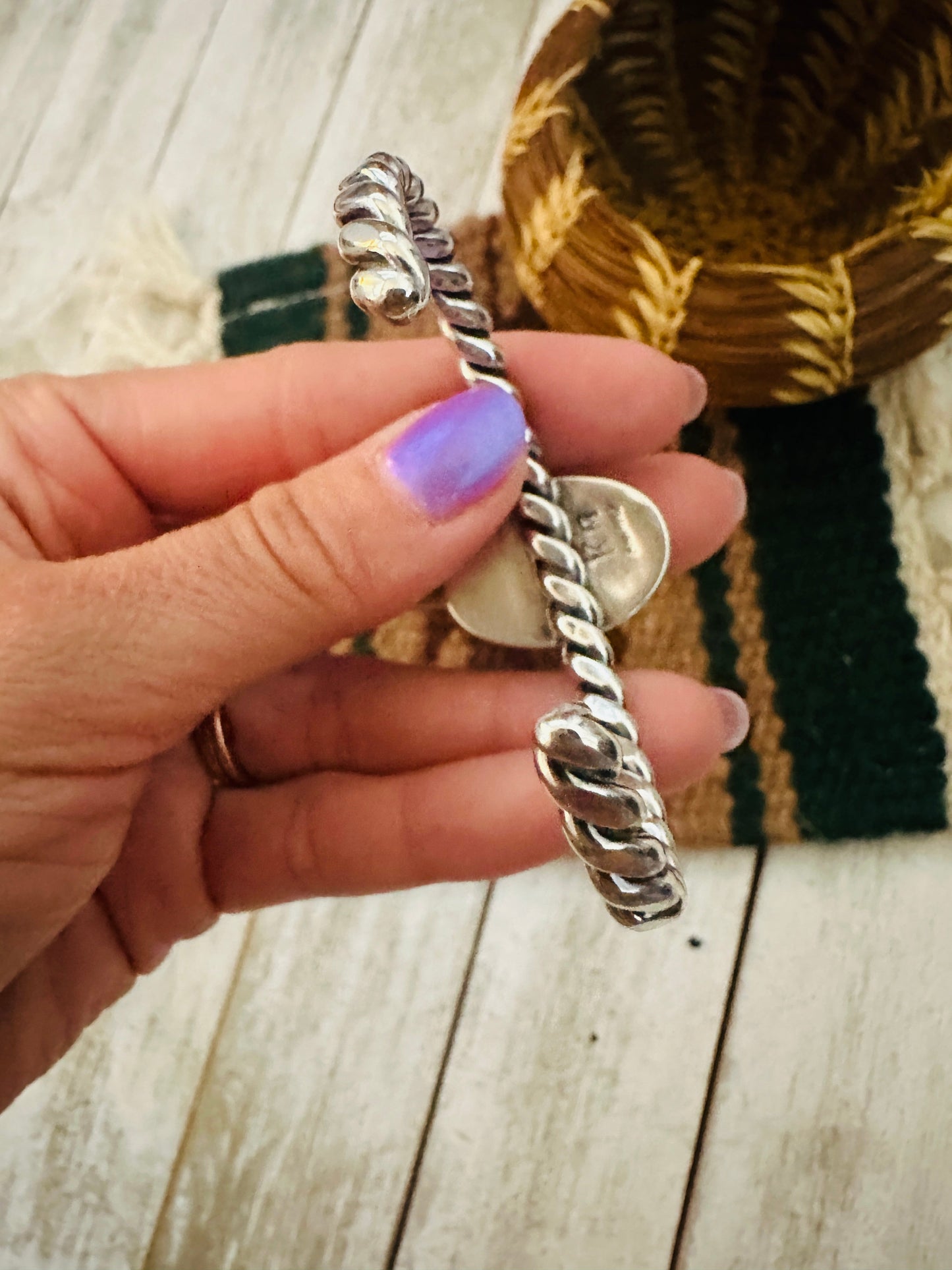Handcrafted Sterling Silver & Golden Hills Turquoise Cuff Bracelet