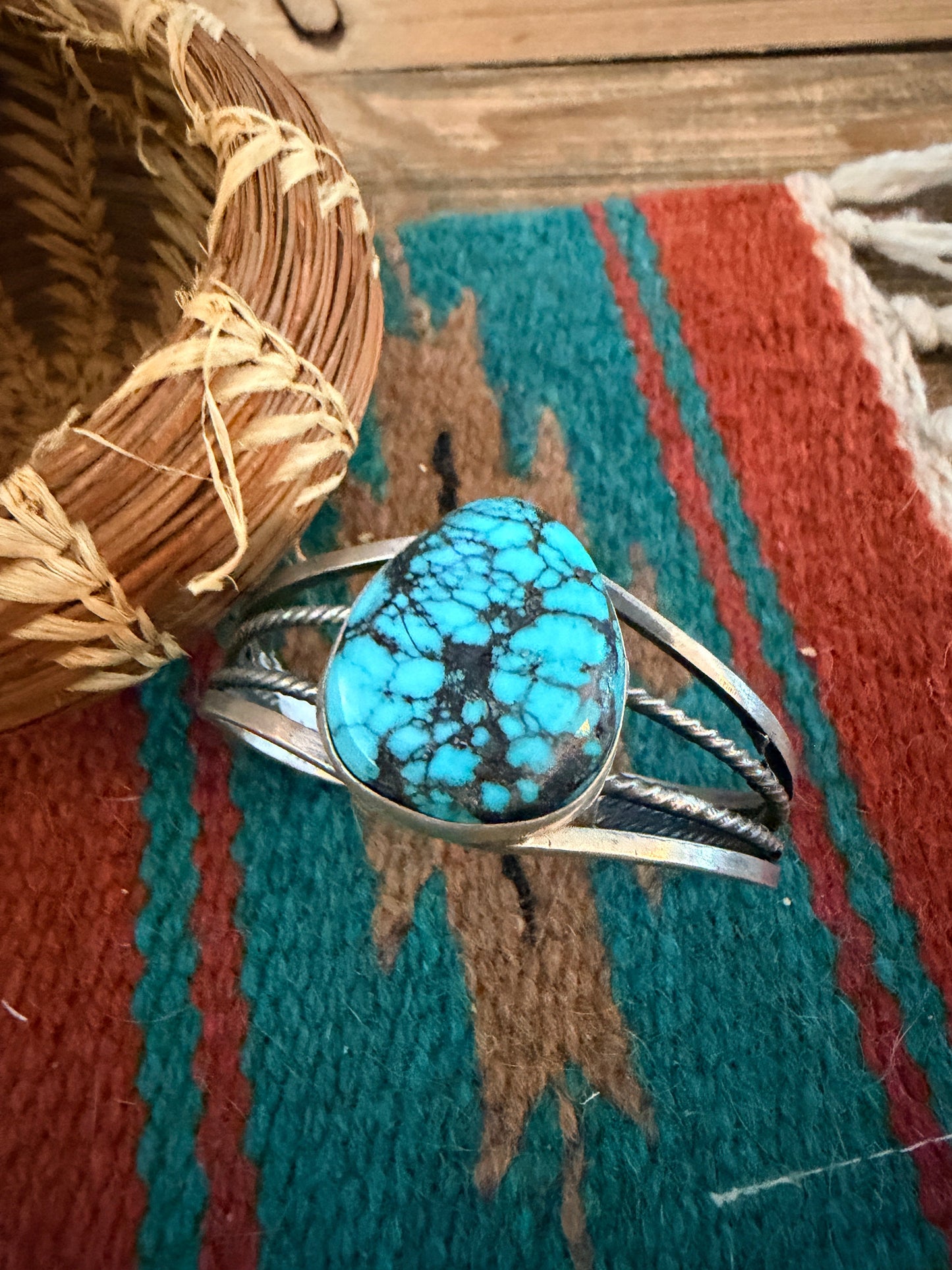 Handcrafted Sterling Silver and Turquoise Cuff Bracelet