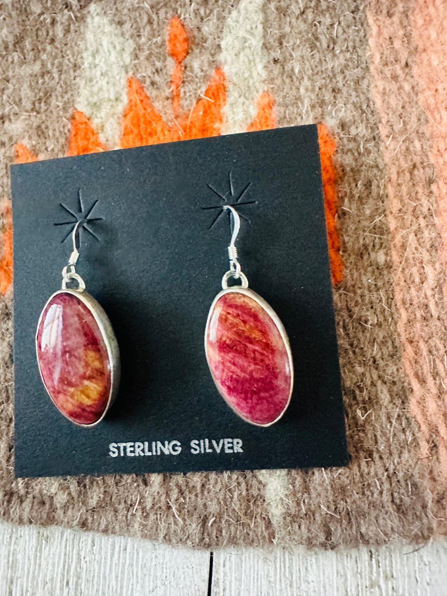 Handcrafted Purple Spiny and Sterling Silver Dangle Earrings